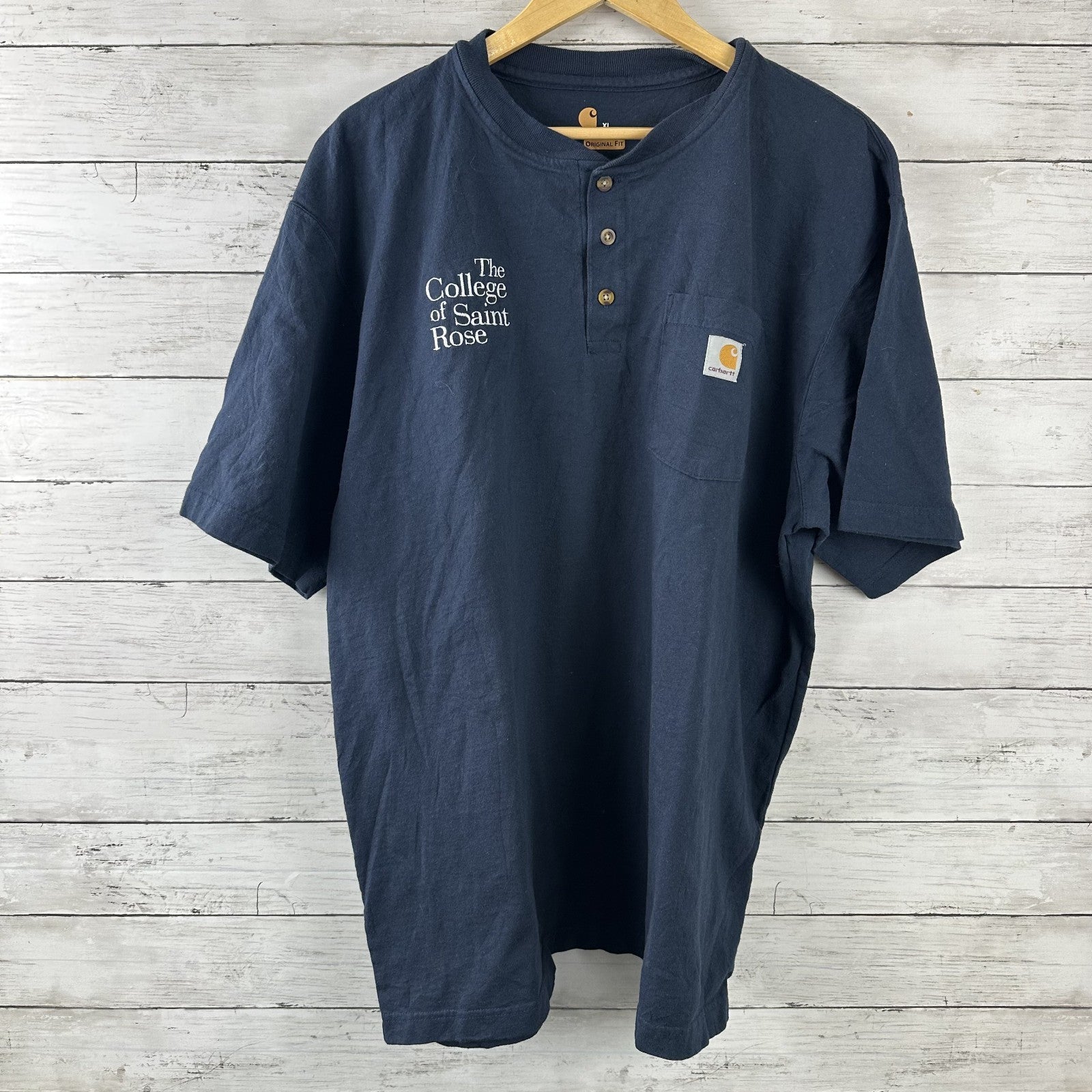 Lot of 9 Carhartt Shirt XL Short Sleeve Pocket Tees Henley Polo Logo Blue gray