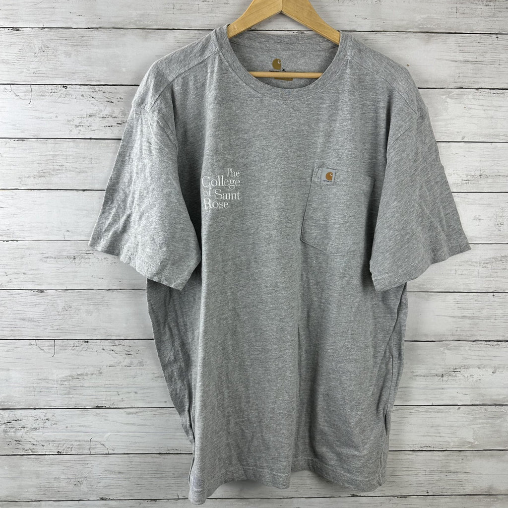 Lot of 9 Carhartt Shirt XL Short Sleeve Pocket Tees Henley Polo Logo Blue gray