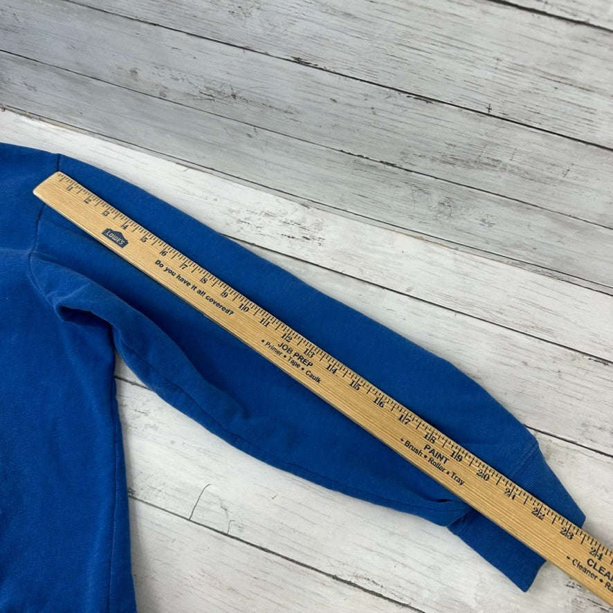 North Face Hoodie Sweatshirt Pullover Blue Green Logo Mens Medium Outdoor Hike