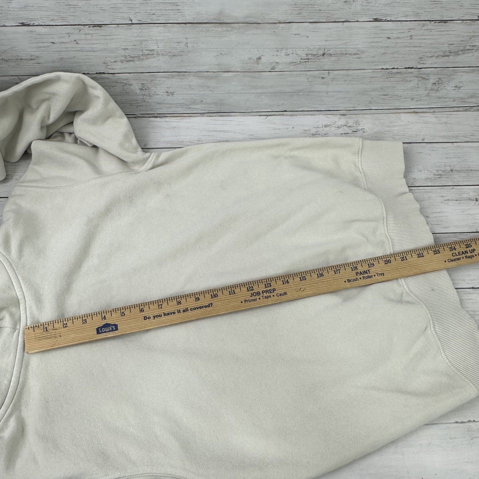 North Face Mens Small Hoodie Sweatshirt Pullover Bear logo tan beige