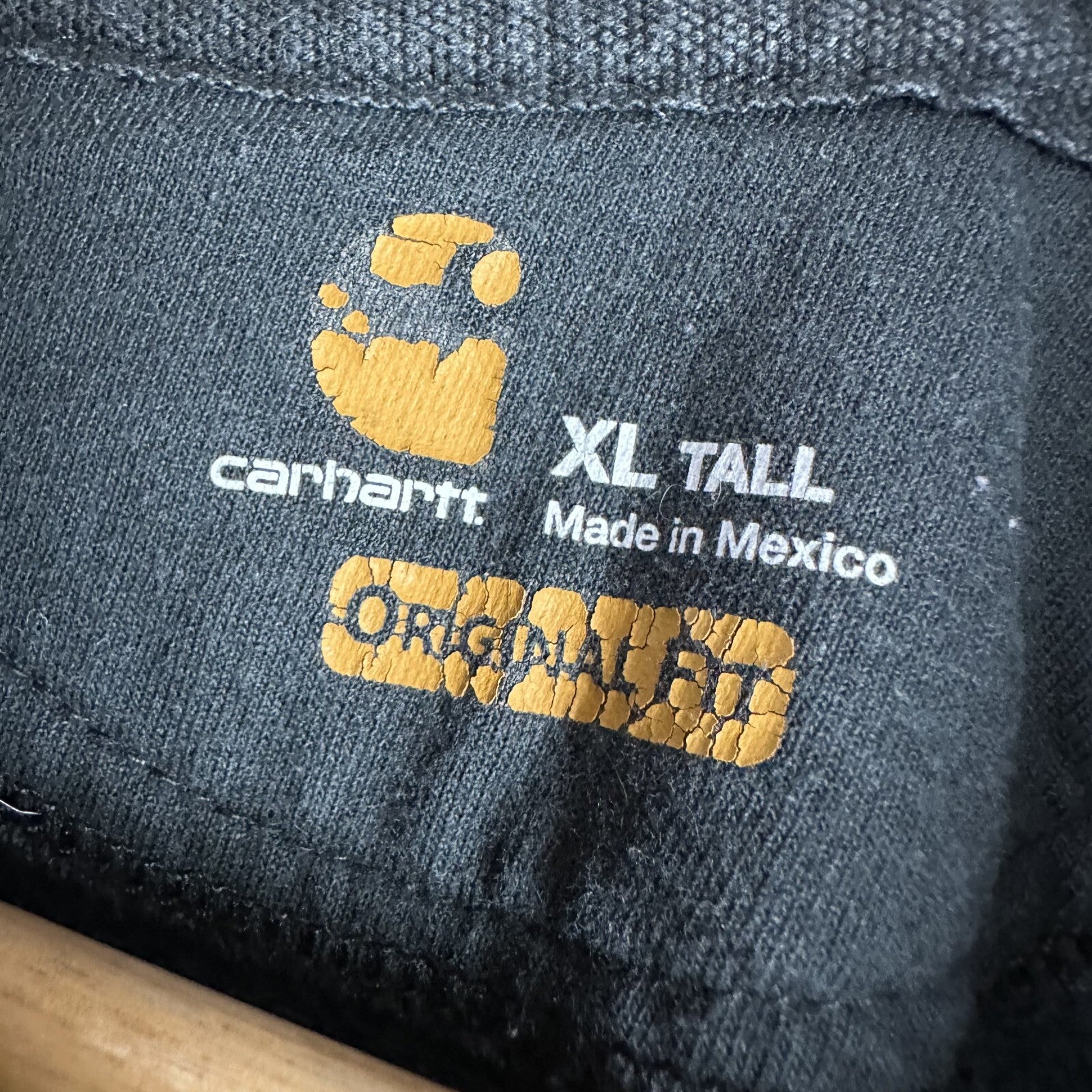 Carhartt Hoodie Sweatshirt Mens XL Tall Black K121 BLK faded