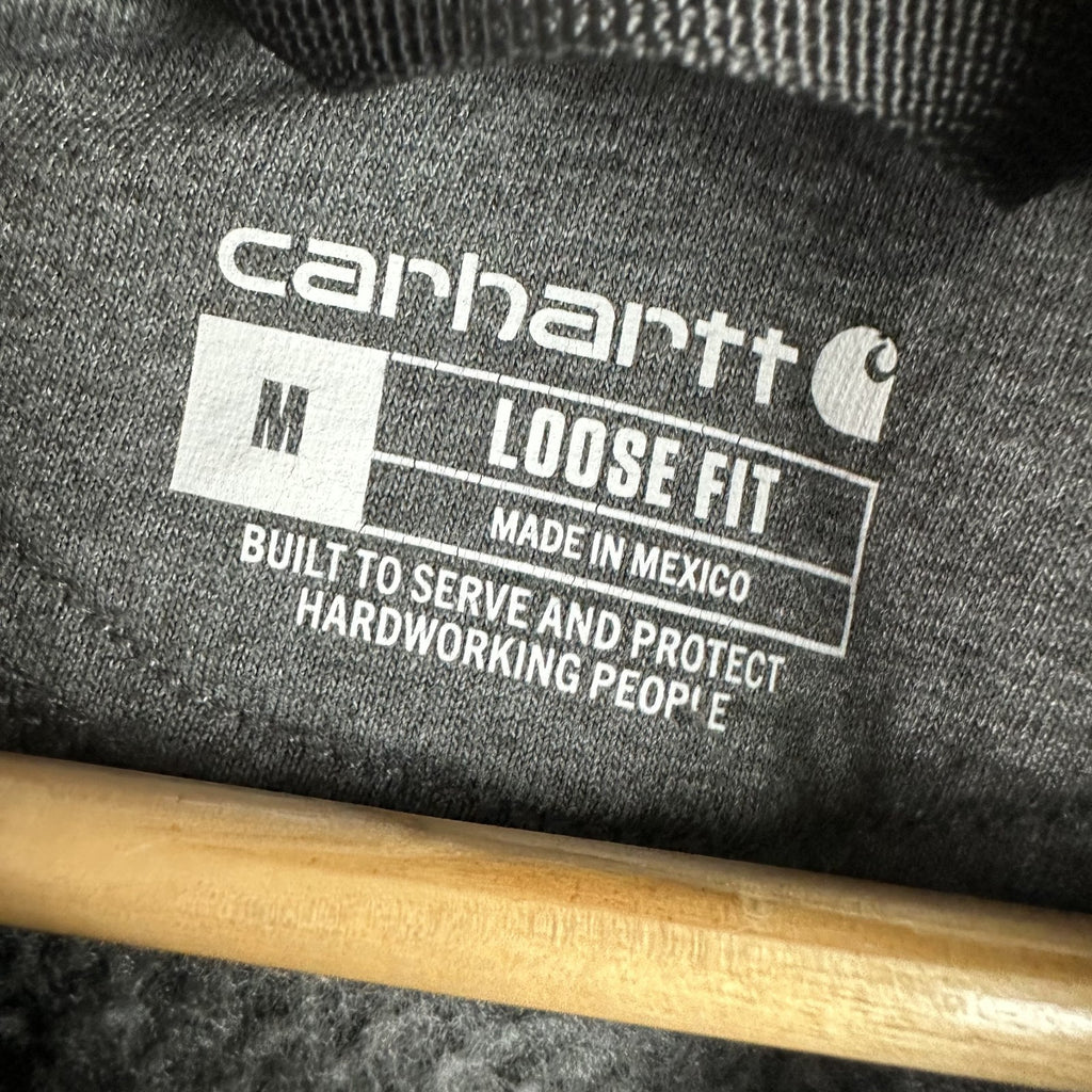 Carhartt Gray K288 Men's Size Medium Hoodie green sleeve Logo