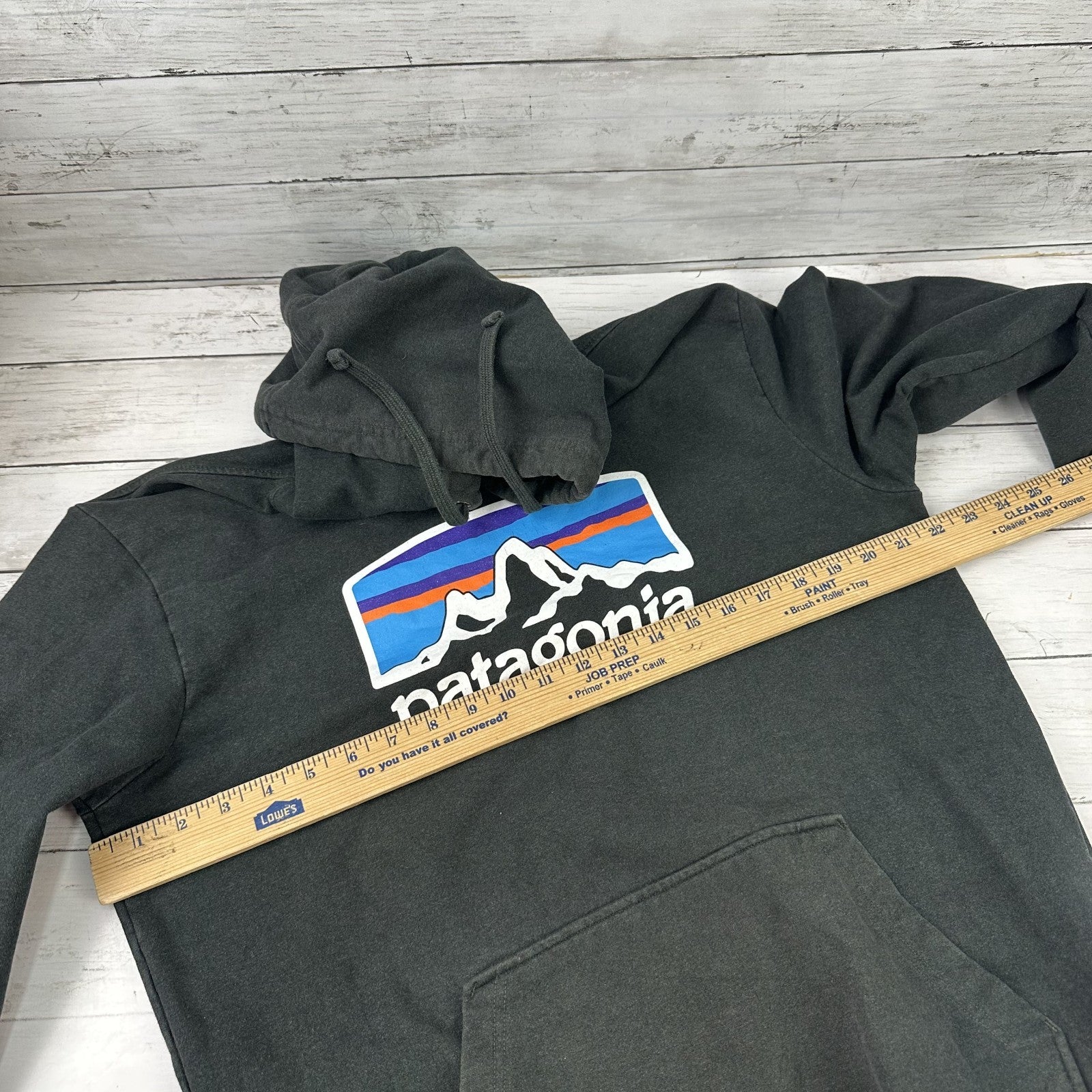 Patagonia Hoodie Mens Medium Black Uprisal Hoodie Mountain logo