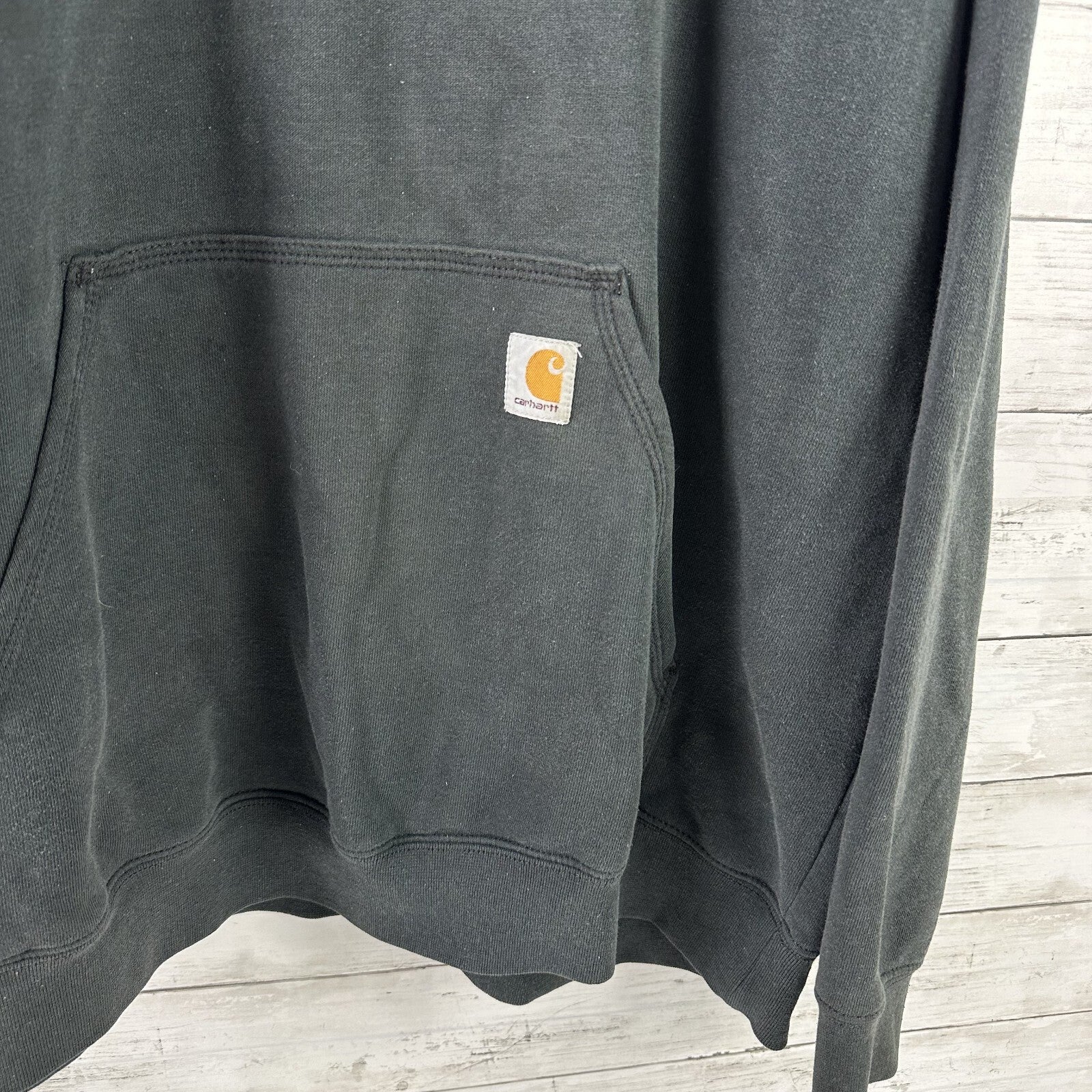 Carhartt Hoodie Sweatshirt Mens XL Tall Black K121 BLK faded