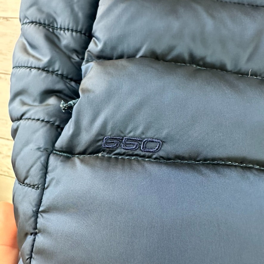 The North Face Women’s Large Down 550 Fill Vest Blue Full Zip Outdoor