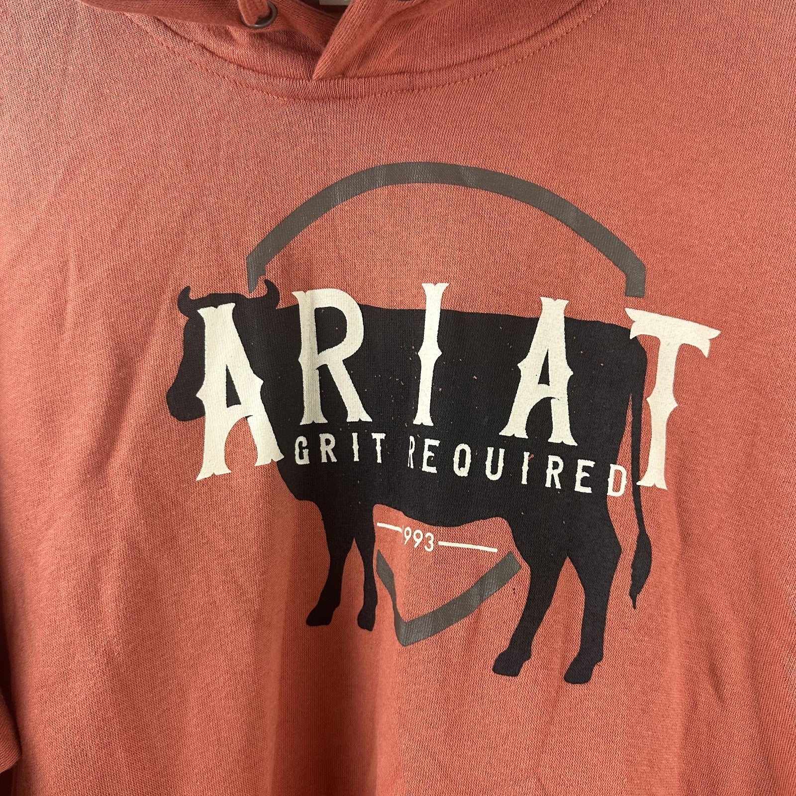 Ariat Ladies R.E.A.L Grit Required Pullover Hoodie Sweater womens Rust 2XL NWT