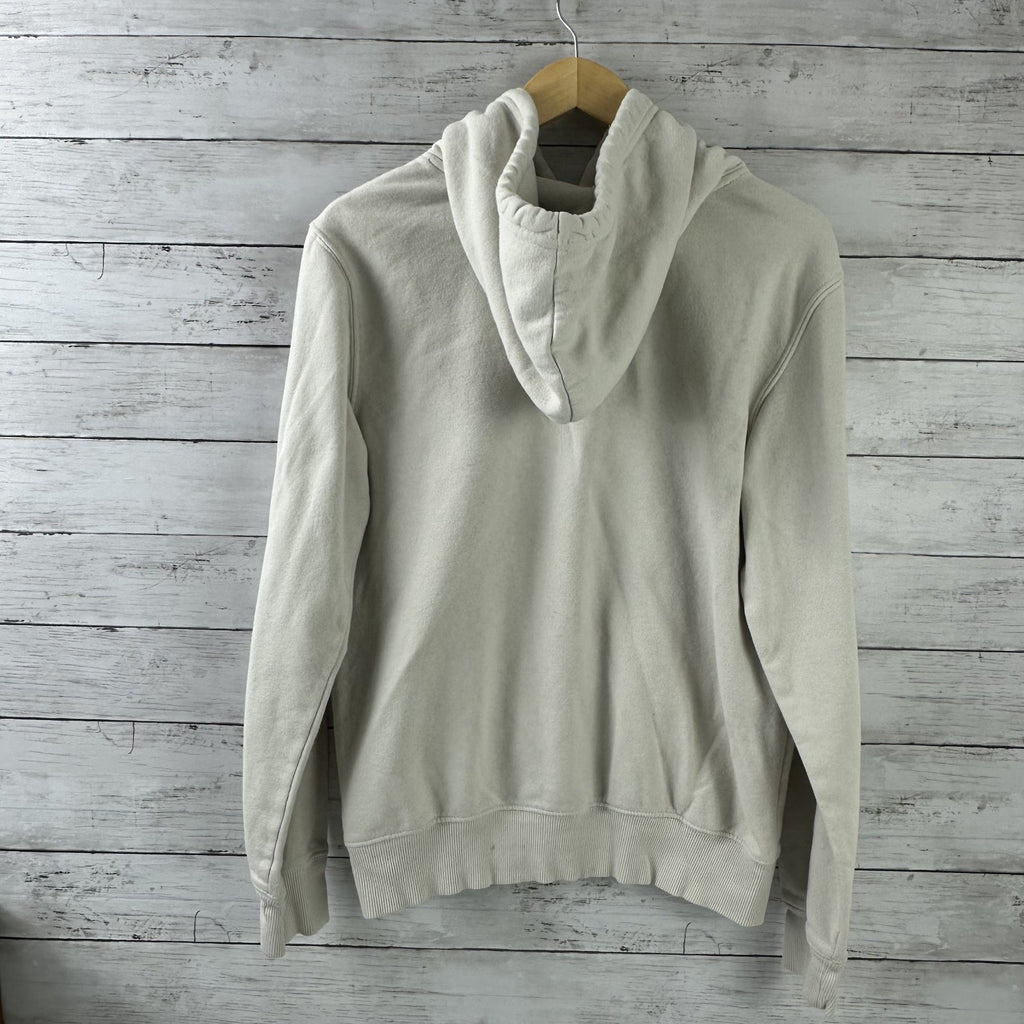 North Face Mens Small Hoodie Sweatshirt Pullover Bear logo tan beige