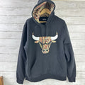 FISLL NBA Men's Large Chicago bulls Moroccan Aztec Detail Hoodie Black &nbsp;