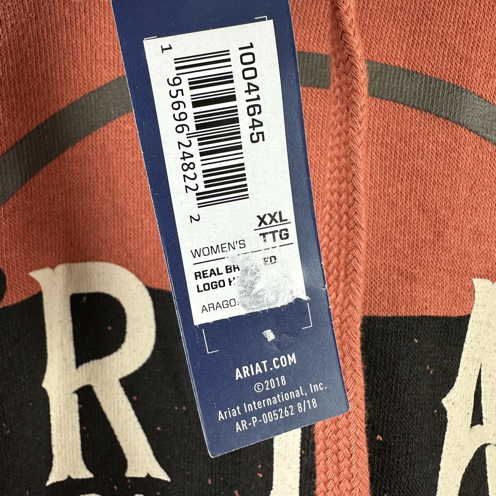 Ariat Ladies R.E.A.L Grit Required Pullover Hoodie Sweater womens Rust 2XL NWT