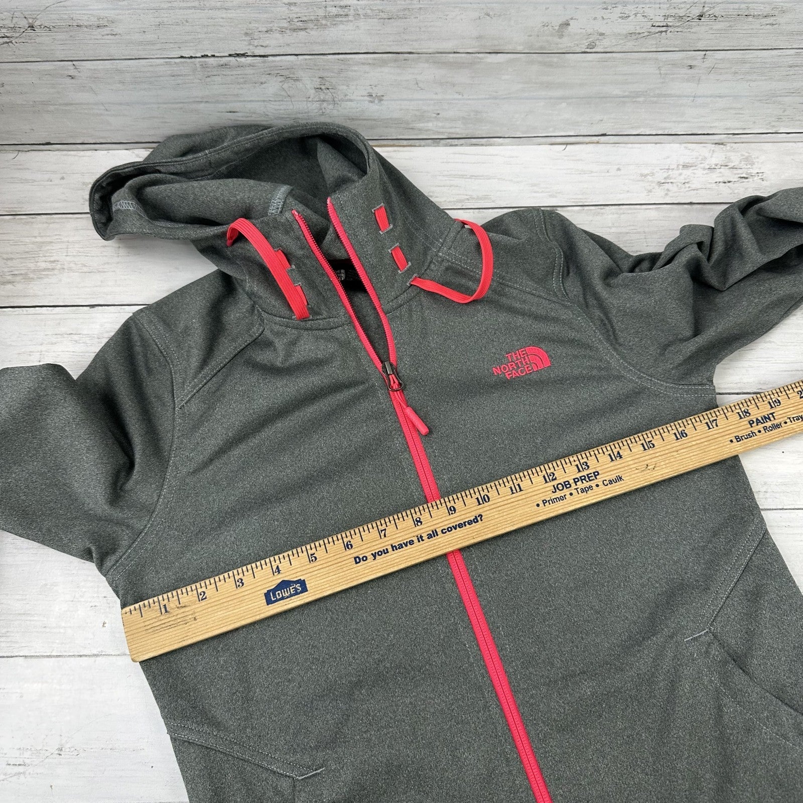 The North Face Gray Full Zip Hoodie Sweatshirt Womens Small Outdoor Lightweight