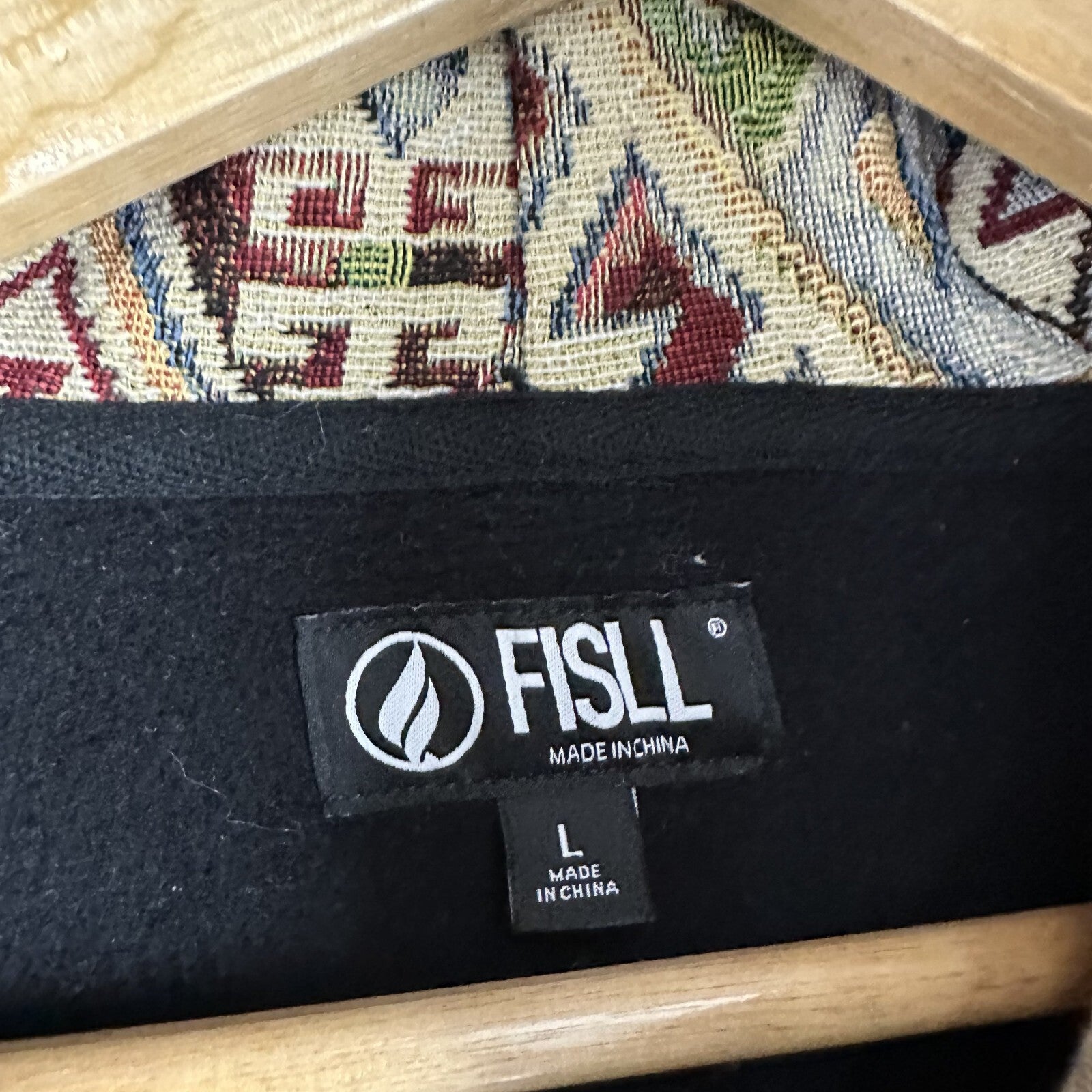 FISLL NBA Men's Large Chicago bulls Moroccan Aztec Detail Hoodie Black &nbsp;