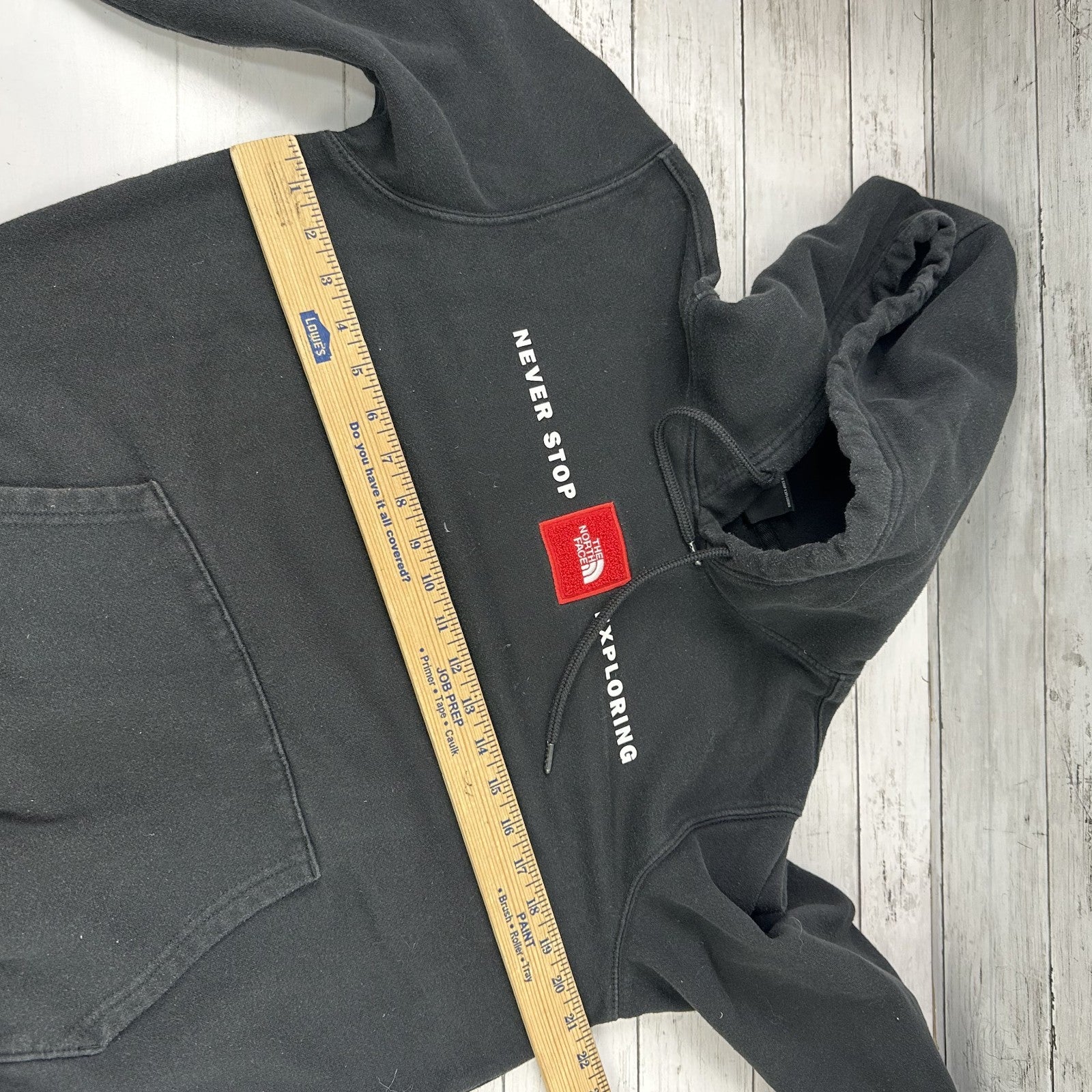 North Face Mens Small Hoodie Sweatshirt Pullover logo Black