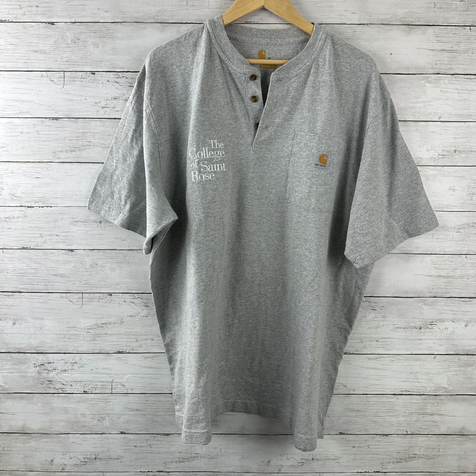 Lot of 9 Carhartt Shirt XL Short Sleeve Pocket Tees Henley Polo Logo Blue gray