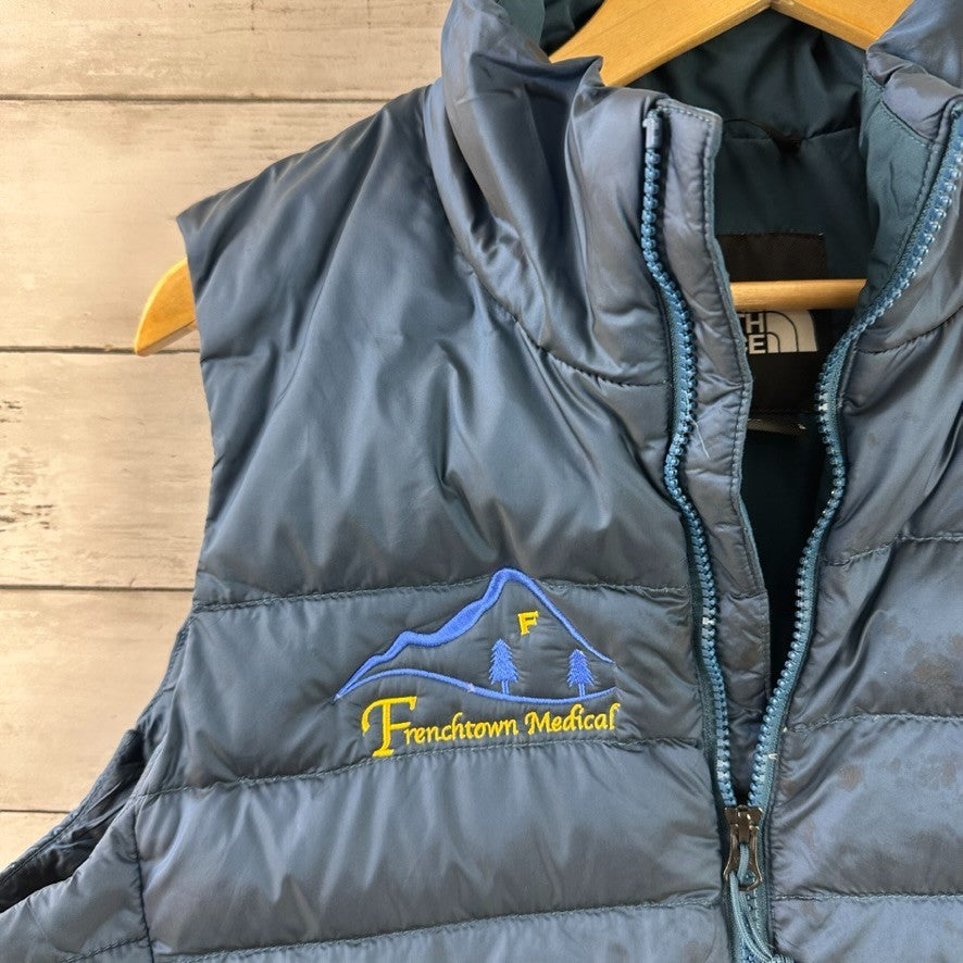 The North Face Women’s Large Down 550 Fill Vest Blue Full Zip Outdoor
