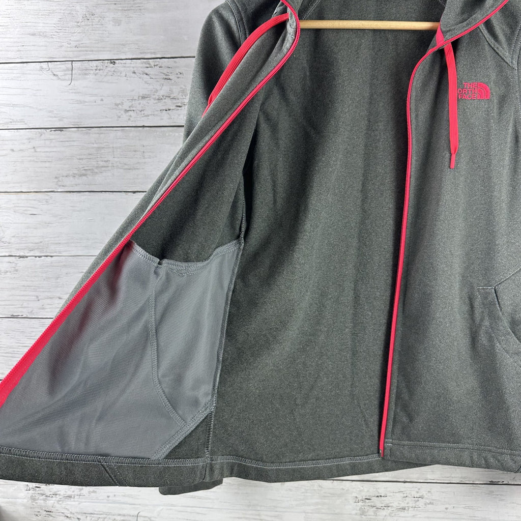 The North Face Gray Full Zip Hoodie Sweatshirt Womens Small Outdoor Lightweight