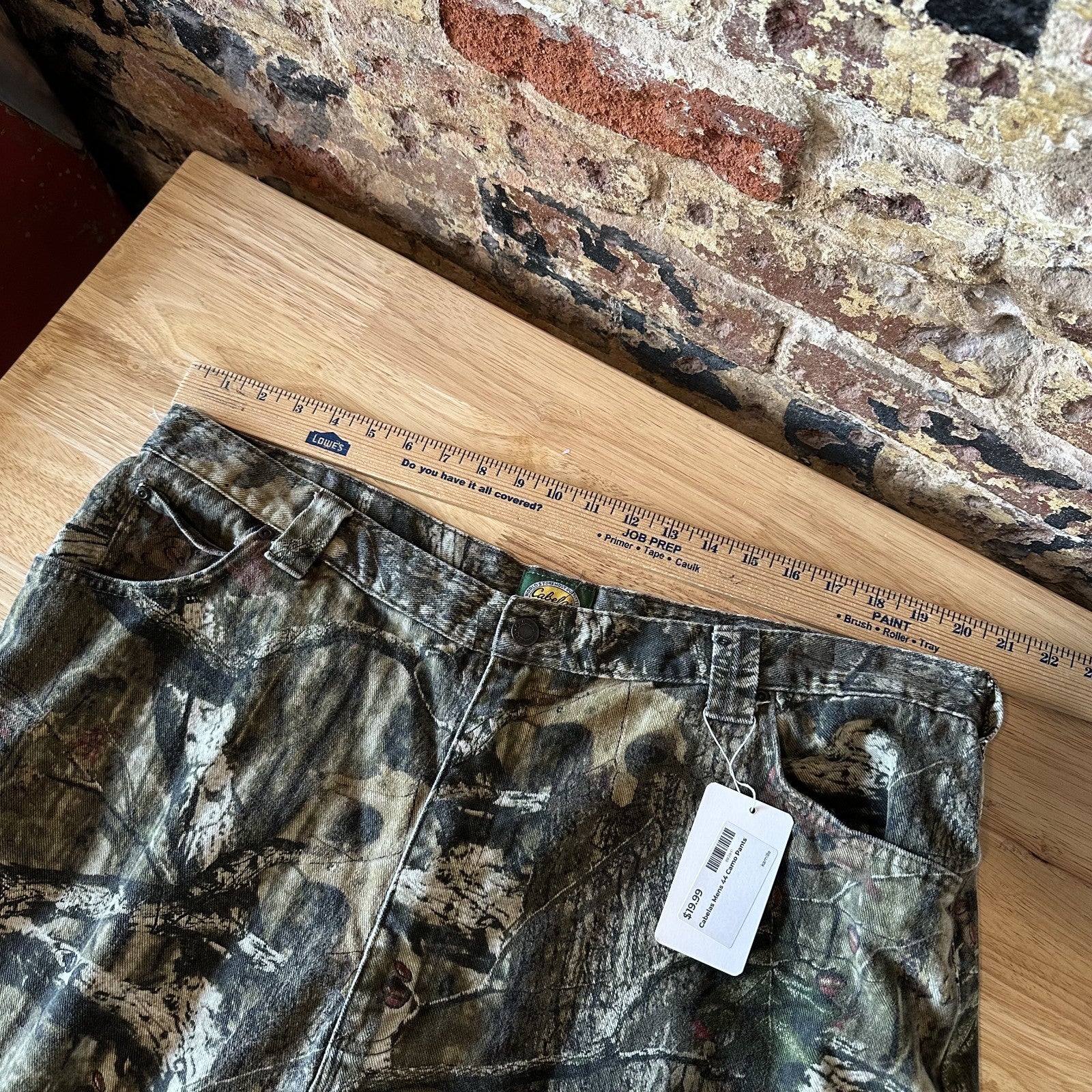 Cabelas Camo Jeans Pants Mens 44 Breakup Camouflage Straight Hunting 41x31"