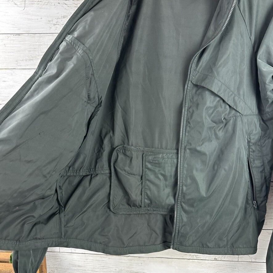 Bearded Goat Mens Small Jacket Dark Gray Pockets Zip Hooded Windbreaker Packable &nbsp;