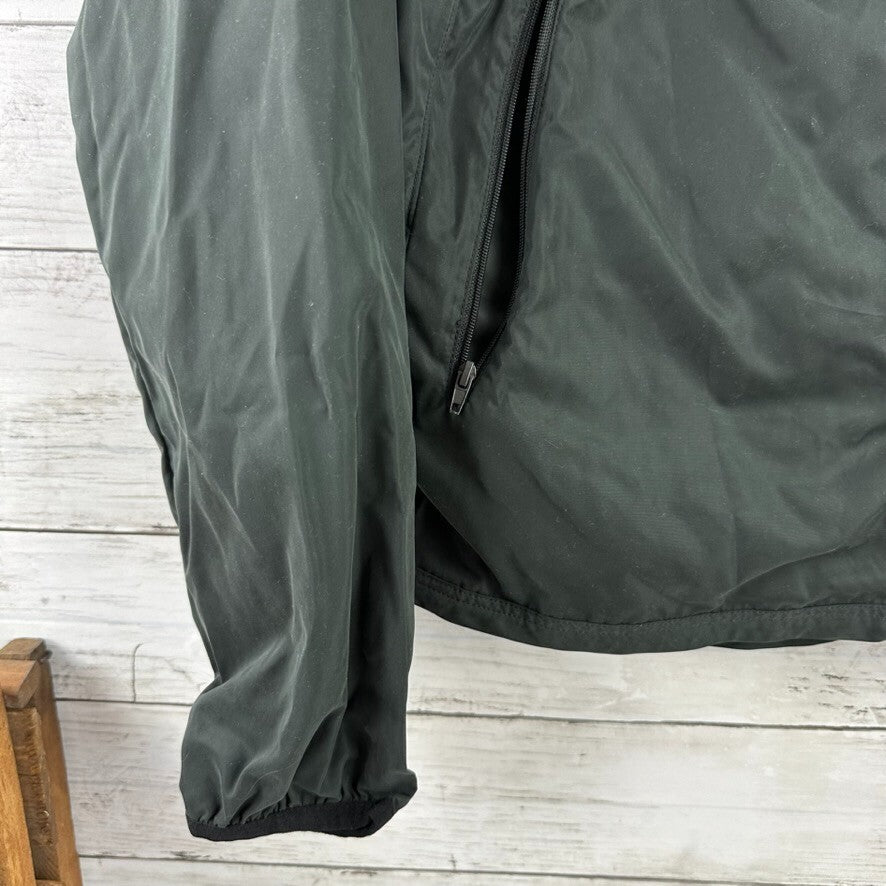 Bearded Goat Mens Small Jacket Dark Gray Pockets Zip Hooded Windbreaker Packable &nbsp;