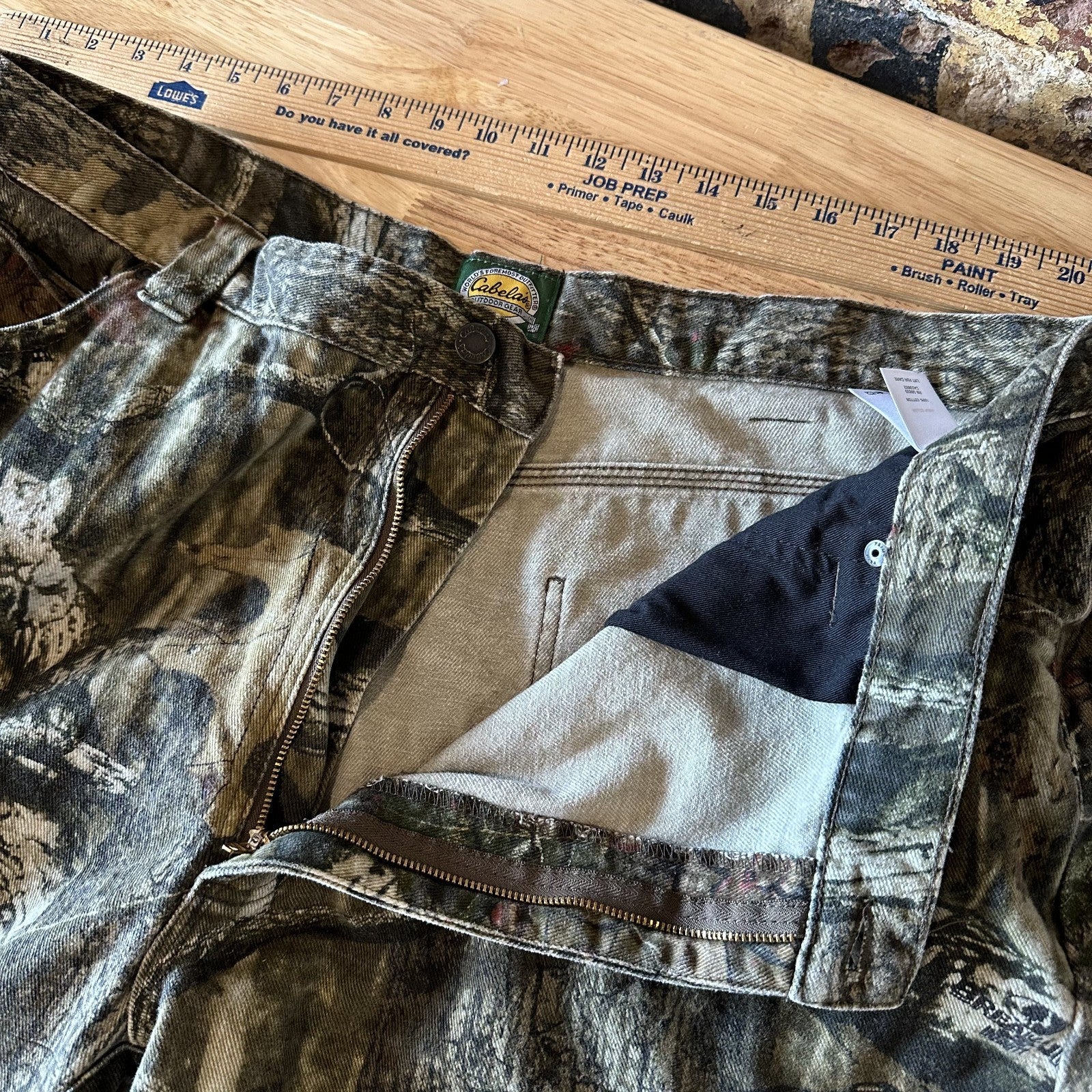Cabelas Camo Jeans Pants Mens 44 Breakup Camouflage Straight Hunting 41x31"