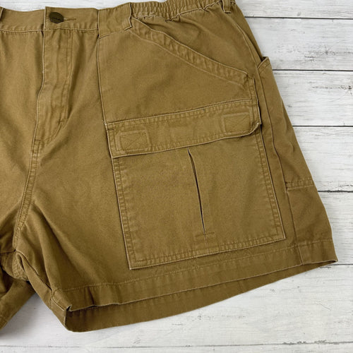Cabelas Shorts Men 42 Brown Cargo Cotton Duck Hiking Camping Fishing 4.5 inseam