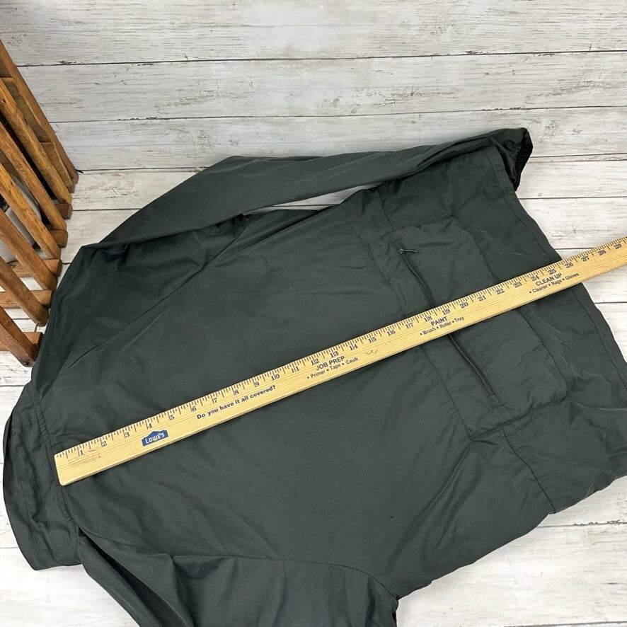 Bearded Goat Mens Small Jacket Dark Gray Pockets Zip Hooded Windbreaker Packable &nbsp;