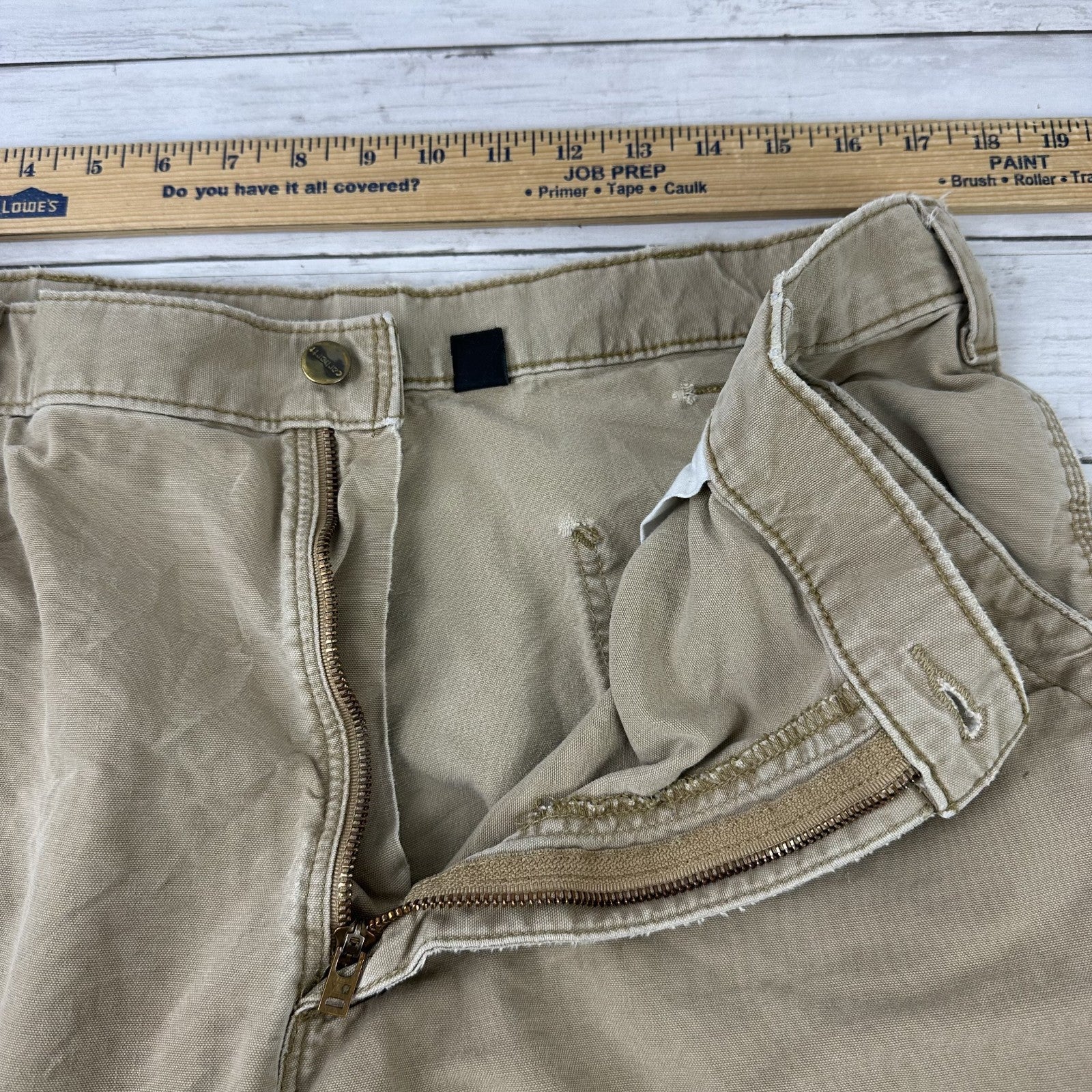Carhartt Mens Carpenter Pants B151 DKH 38x30 brown Work Grunge utility (36x28)