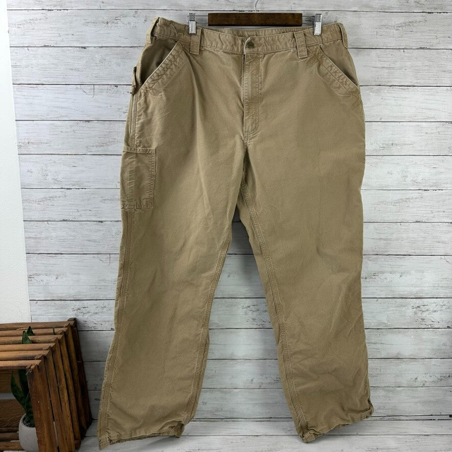 Carhartt Mens Carpenter Pants B151 DKH 40x34 brown Work Grunge utility (39x32)