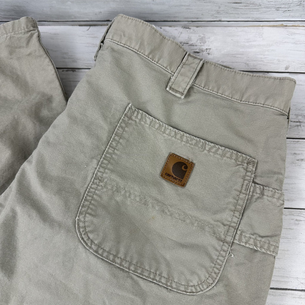 Carhartt Mens Carpenter Pants Dungaree Fit B151 Tan 40x32 Work Grunge (39x30)