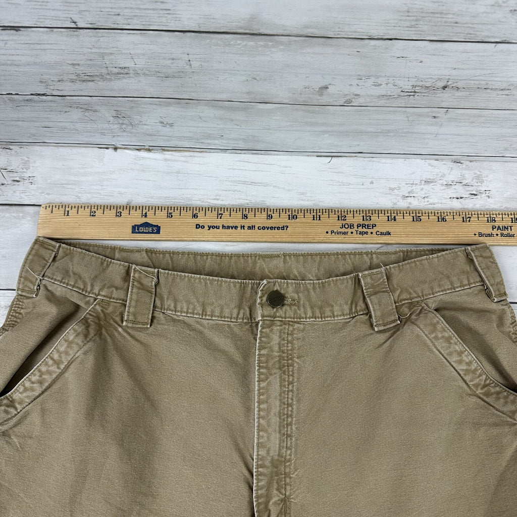Carhartt Mens Carpenter Pants B151 DKH 38x32 brown Work Grunge utility Distress