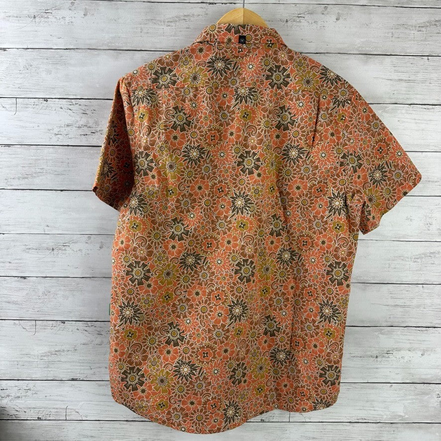 Vissla Far Out Eco Terracotta Short Sleeve Button Up Shirt NWT Men's Size Small