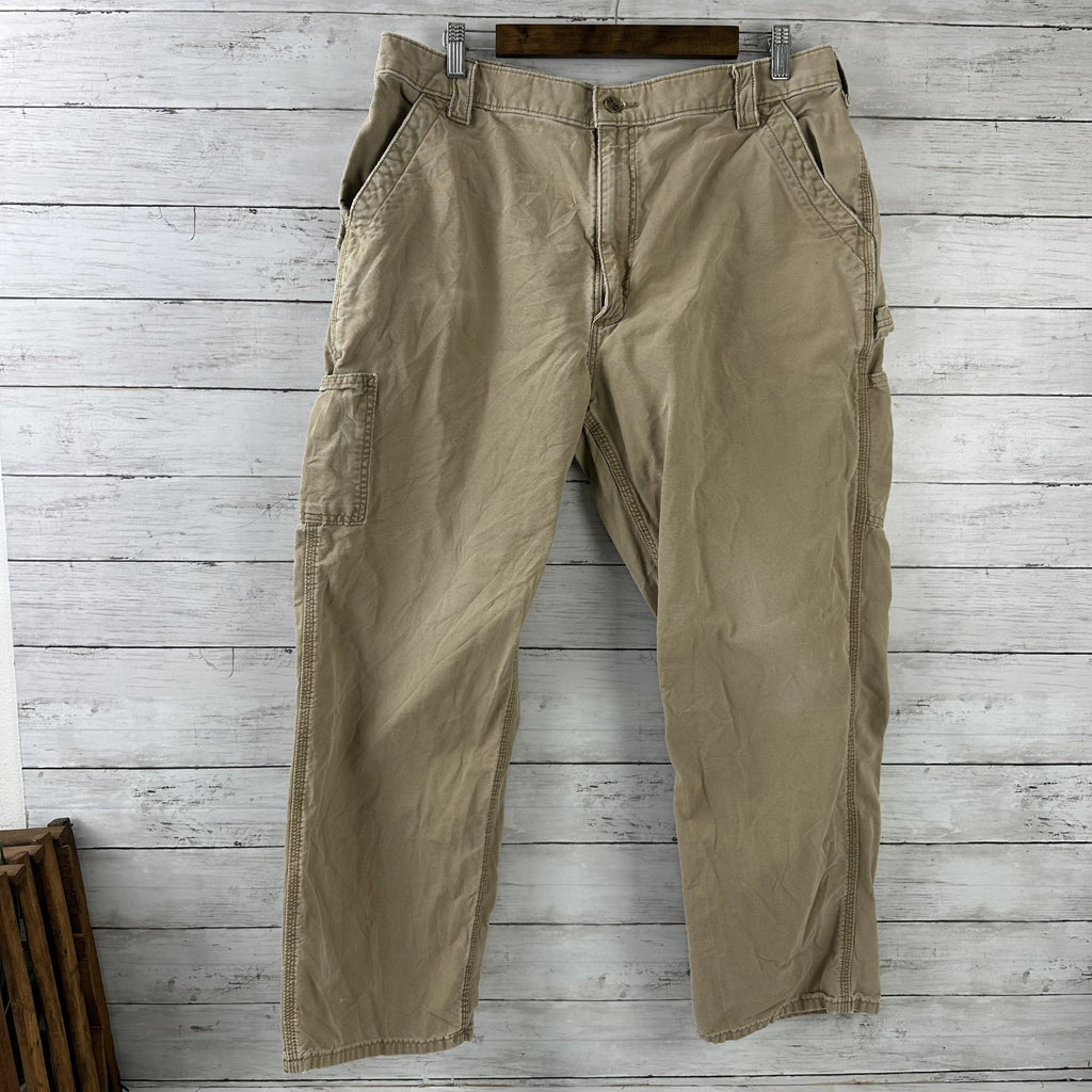Carhartt Mens Carpenter Pants B151 DKH 38x30 brown Work Grunge utility (36x28)