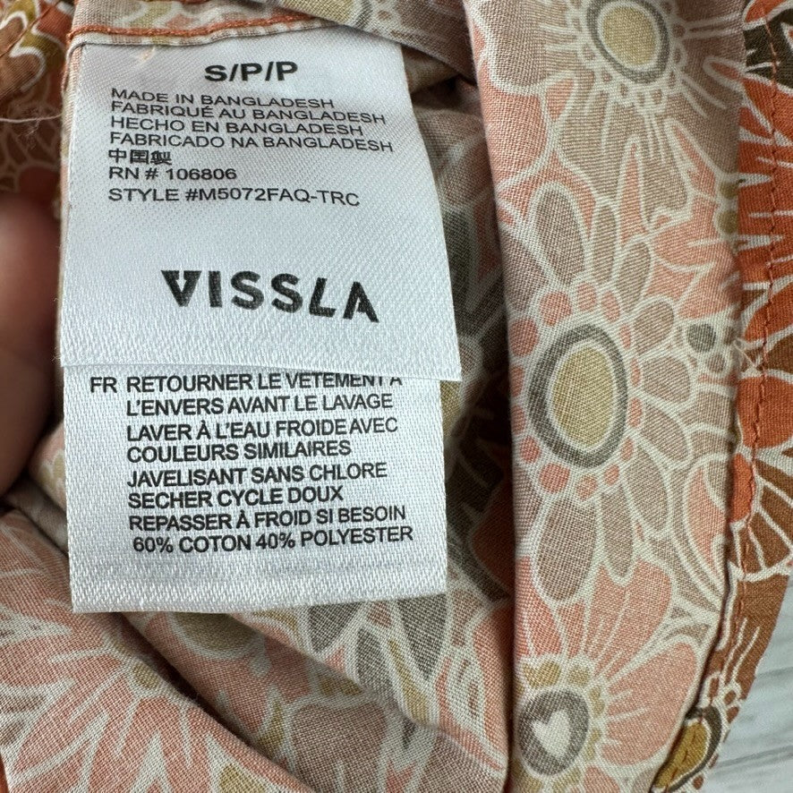 Vissla Far Out Eco Terracotta Short Sleeve Button Up Shirt NWT Men's Size Small