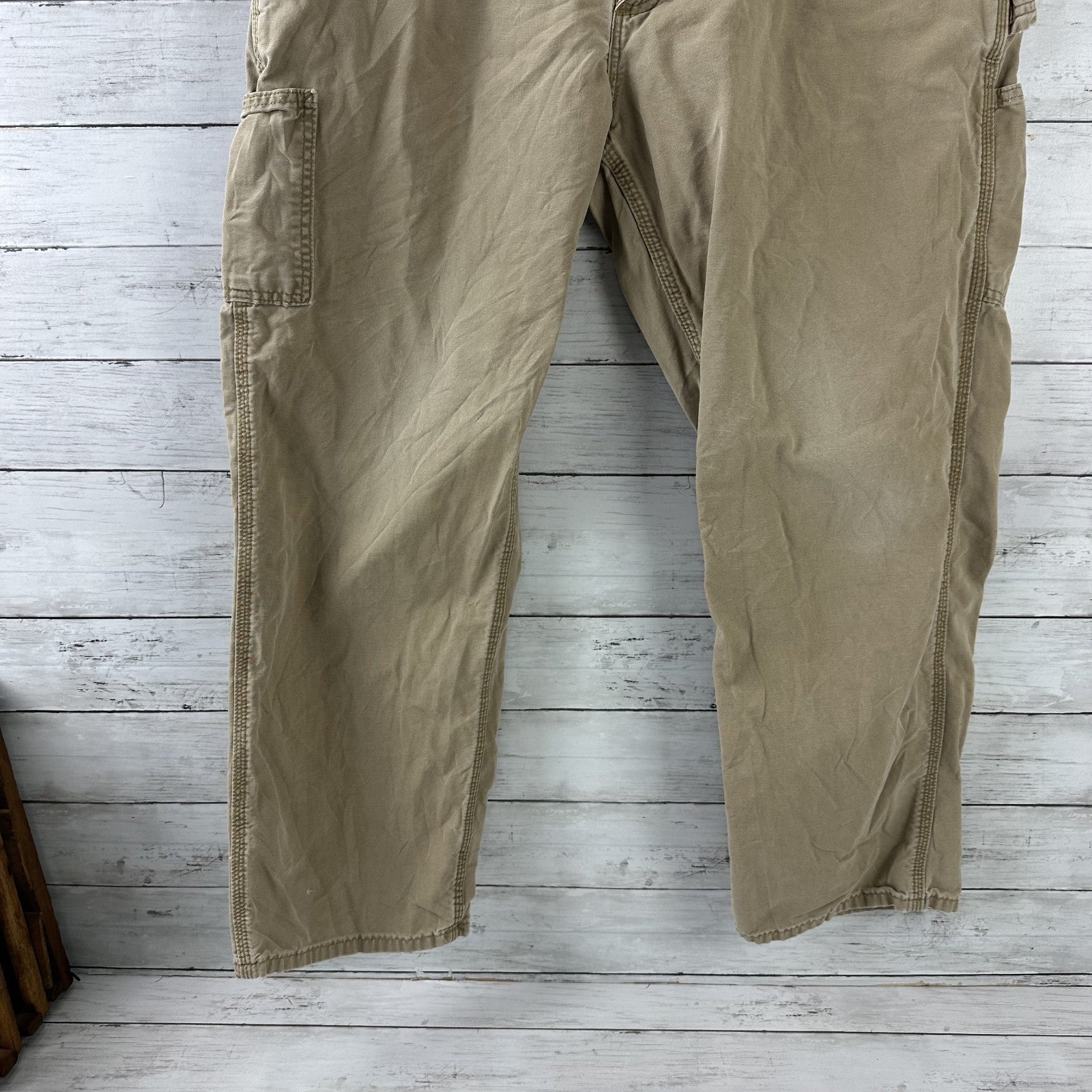 Carhartt Mens Carpenter Pants B151 DKH 38x30 brown Work Grunge utility (36x28)