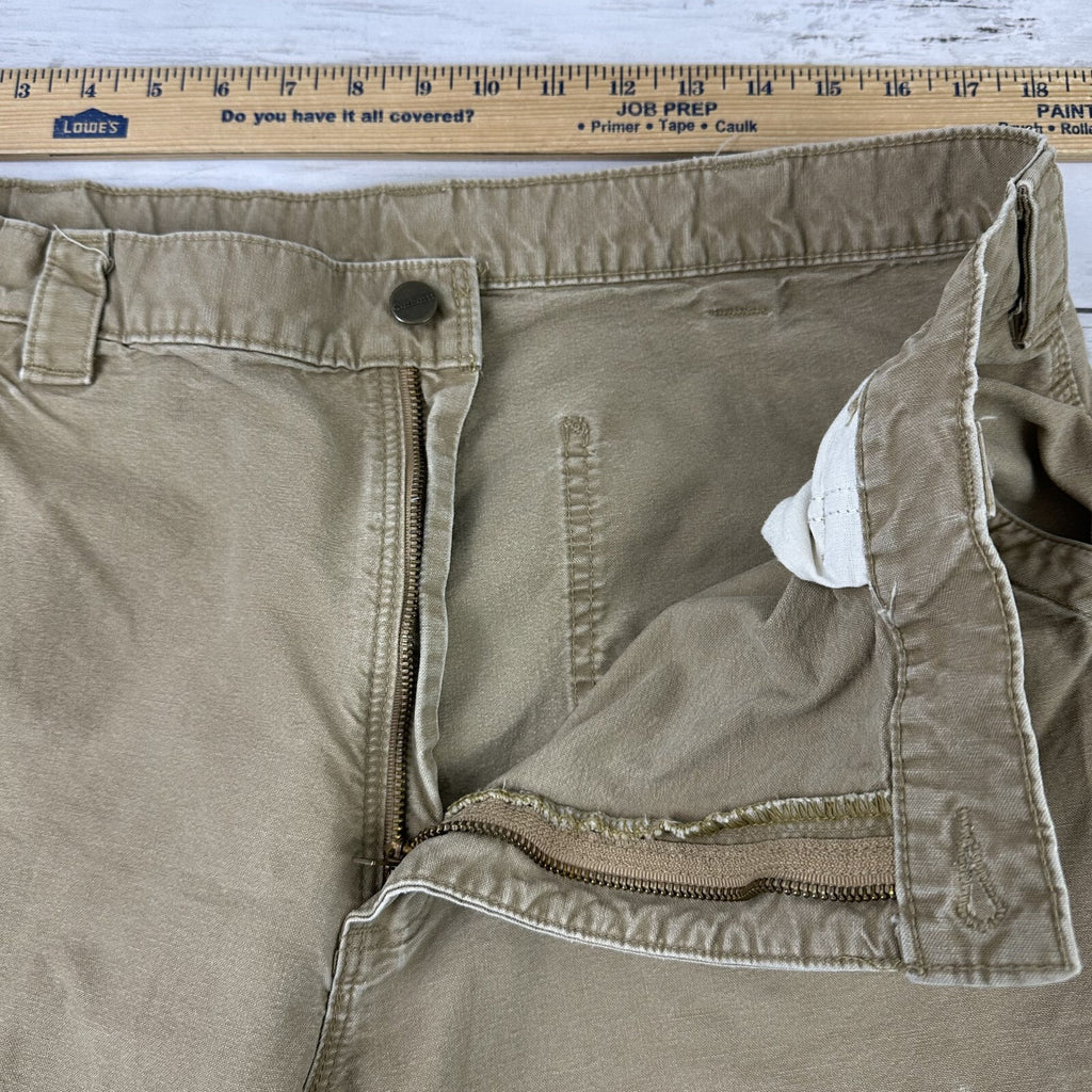 Carhartt Mens Carpenter Pants B151 DKH 38x32 brown Work Grunge utility Distress