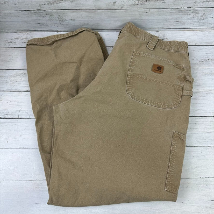 Carhartt Mens Carpenter Pants B151 DKH 40x34 brown Work Grunge utility (39x32)