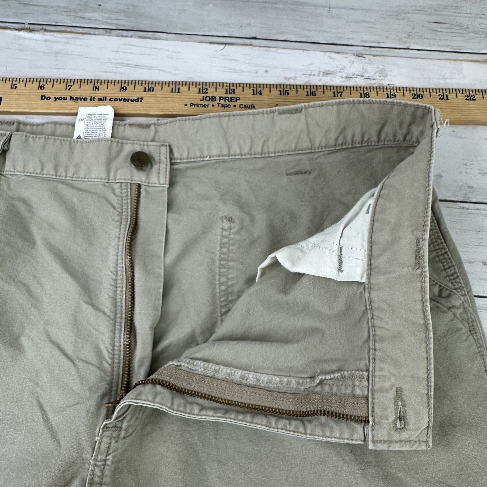 Carhartt Mens Carpenter Pants Dungaree Fit B151 Tan 40x32 Work Grunge (39x30)