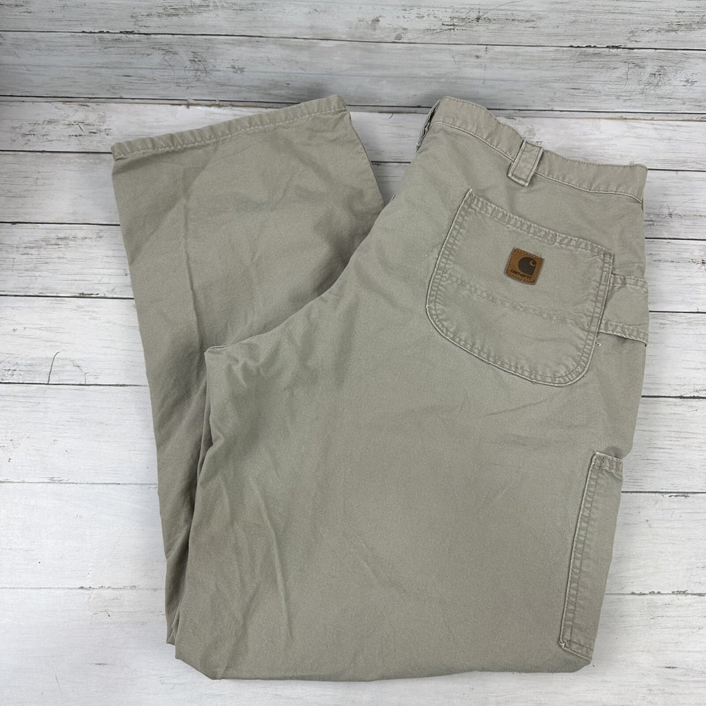 Carhartt Mens Carpenter Pants Dungaree Fit B151 Tan 40x32 Work Grunge (39x30)