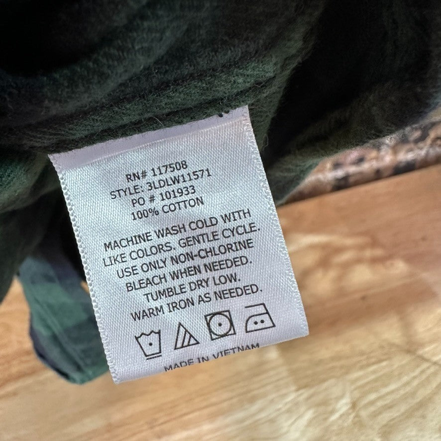 Levi's Green Plaid Button Up Shirt Men XL Long Sleeve Flannel