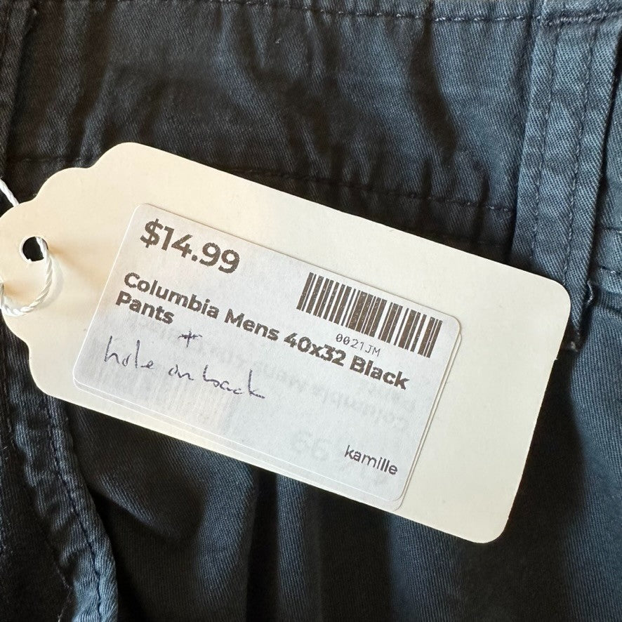 Columbia Mens 40x32 Casual Pants Black Outdoor Twill