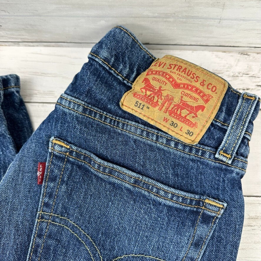 Levis Mens 511 blue Jeans 30x30 Slim Fit Denim (measures 29x29.5) Levi's