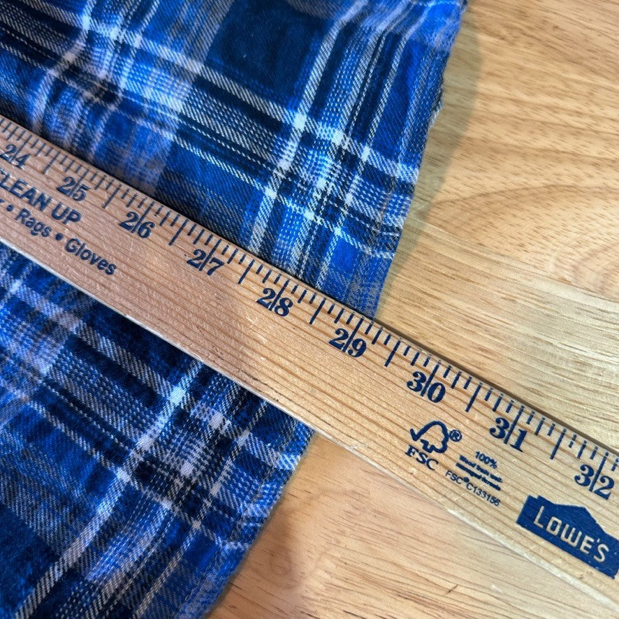 Wrangler Flannel Shirt Mens XL Premium Pearl Button Long Sleeve Plaid Blue