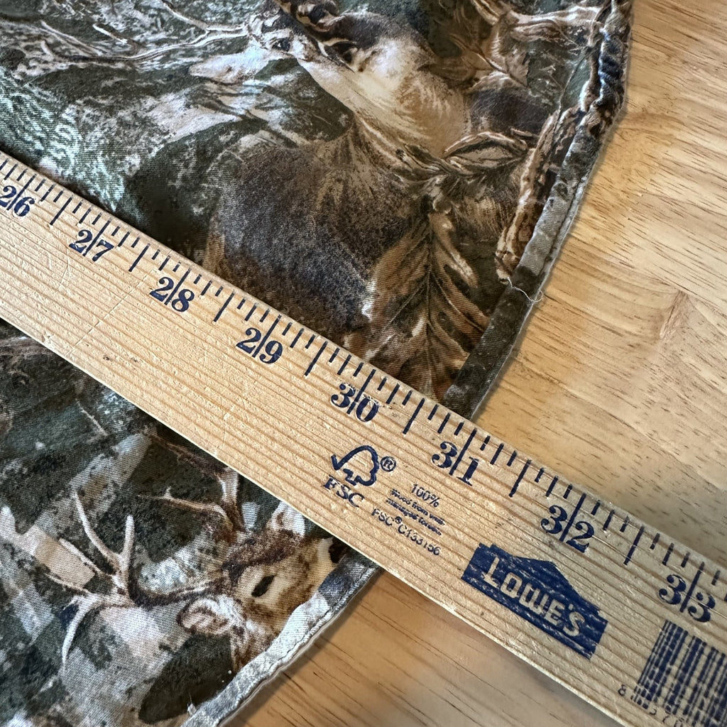 Red Head Button Down Shirt Mens Large Deer Print Brown Camouflage Buck Cotton