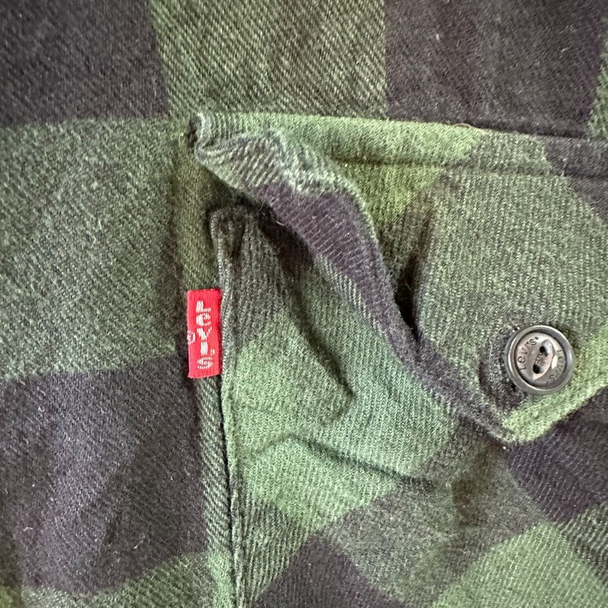 Levi's Green Plaid Button Up Shirt Men XL Long Sleeve Flannel