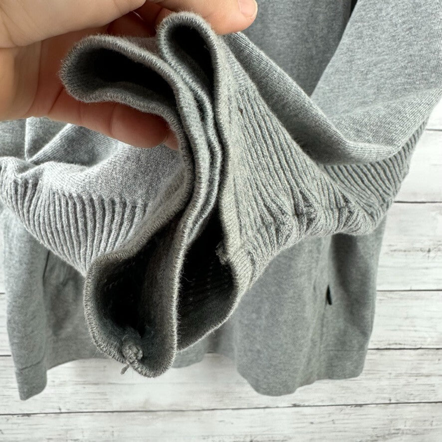 Duluth Trading Mens Large Gray 1/4 Zip Sweater Cotton Nylon