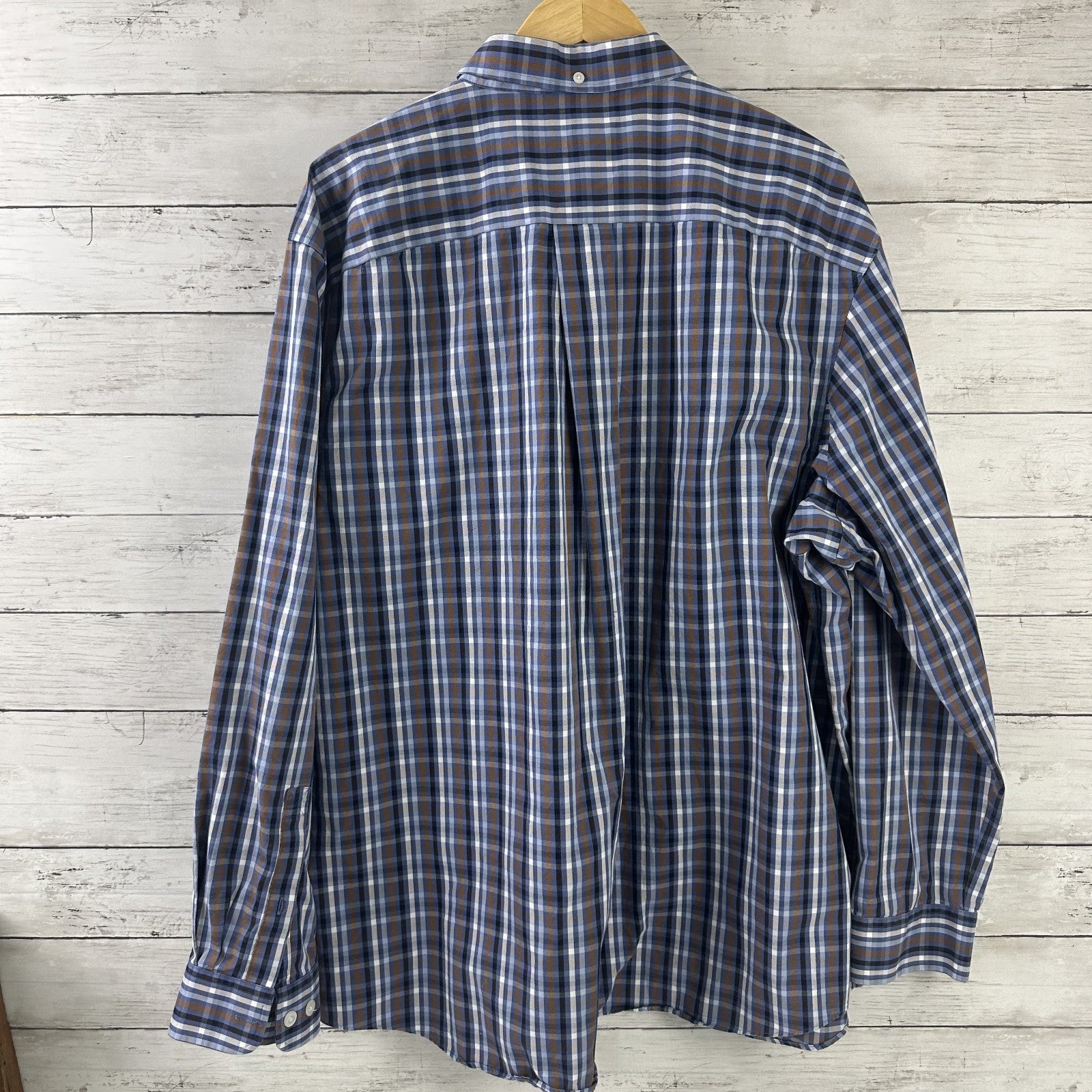 Duluth Trading Casual Button up Shirt Mens 2XL Long sleeve Blue Plaid Outdoor