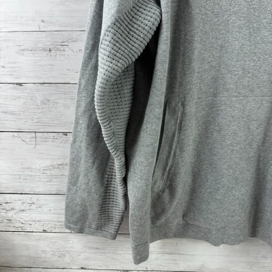 Duluth Trading Mens Large Gray 1/4 Zip Sweater Cotton Nylon