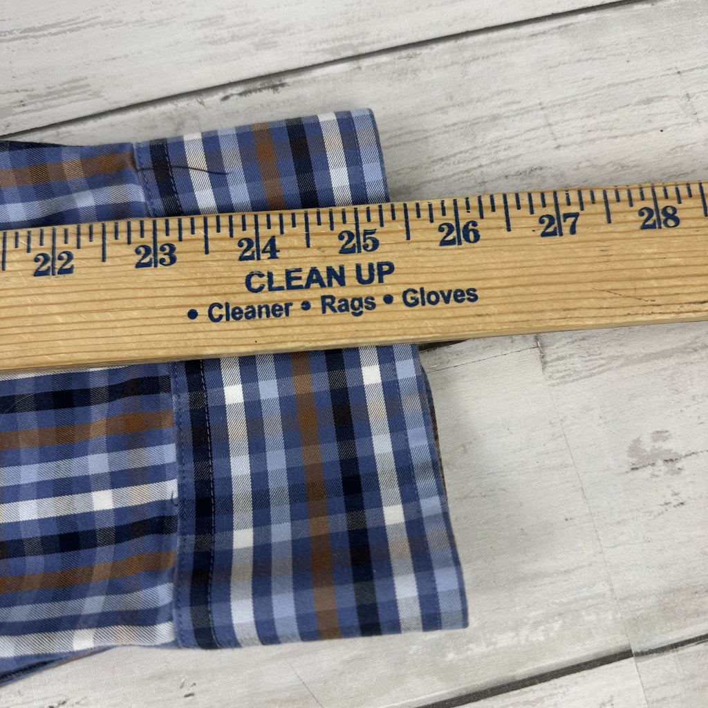 Duluth Trading Casual Button up Shirt Mens 2XL Long sleeve Blue Plaid Outdoor