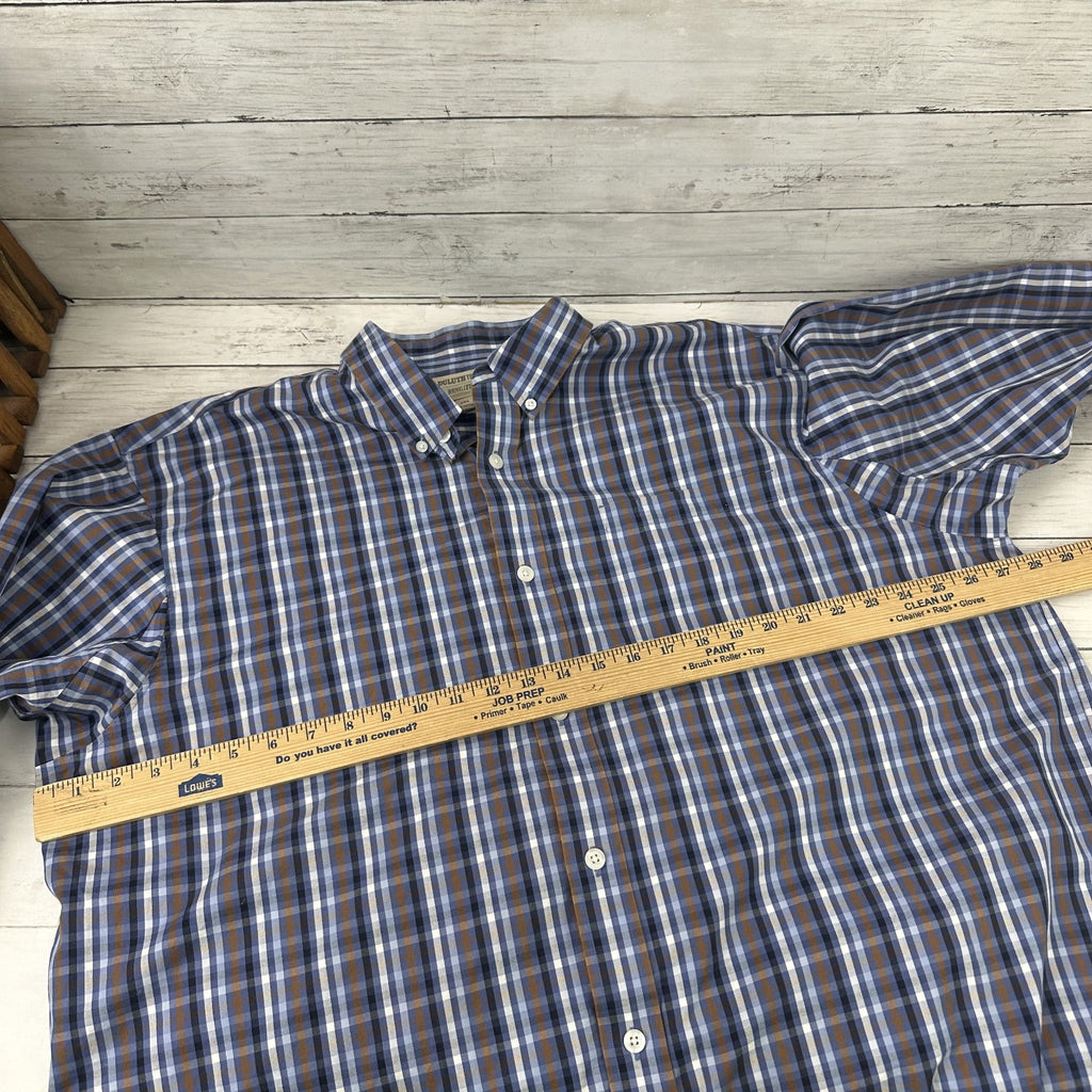 Duluth Trading Casual Button up Shirt Mens 2XL Long sleeve Blue Plaid Outdoor