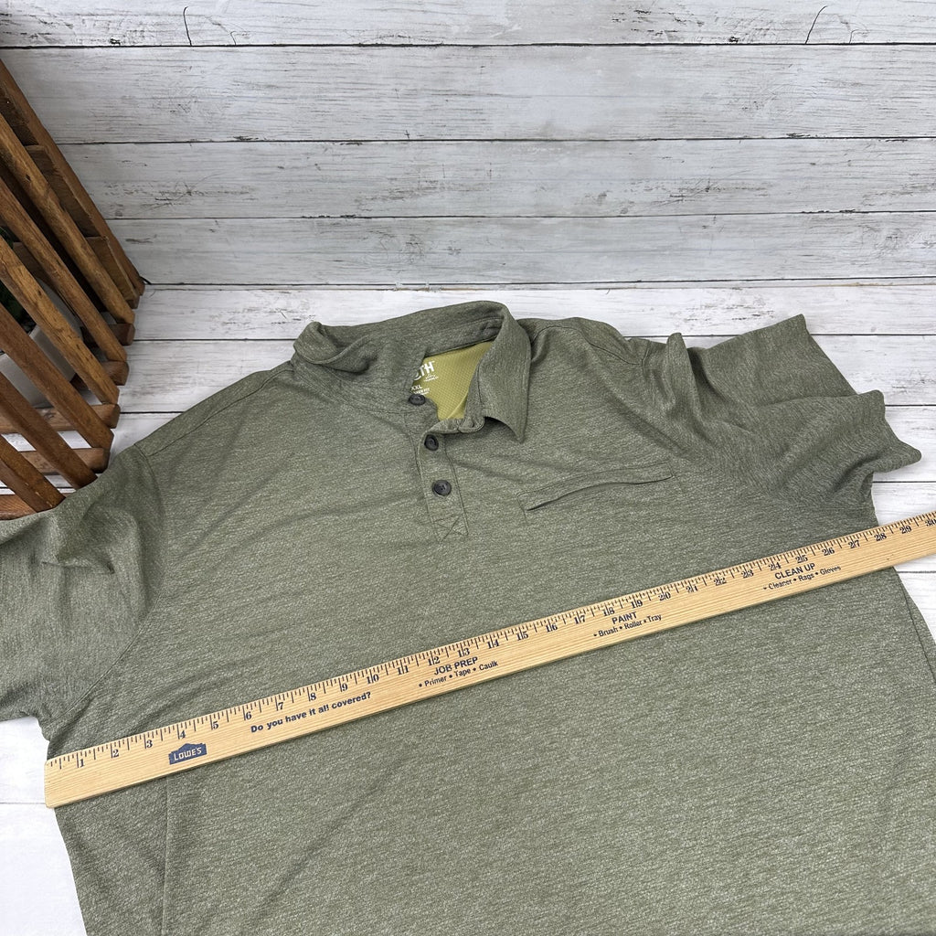 Duluth Trading Mens Green Short Sleeve Polo Size 2XL Relaxed Fit