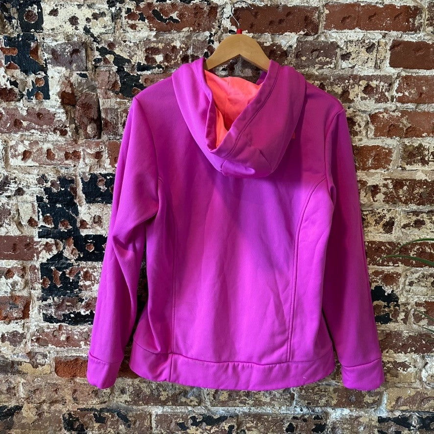 North Face Womens Large Pink logo Hoodie Sweatshirt Pullover Outdoor